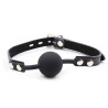 Ohmama Fetish - Bâillon Balle En Silicone Avec Ceinture En Cuir (Cadenas Inclus)